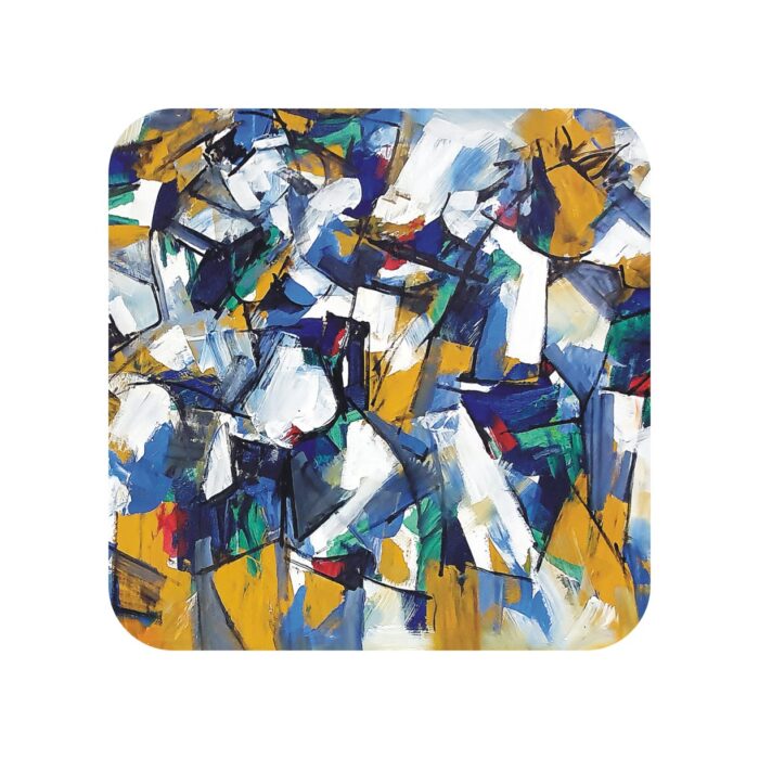 Artciti Home Customized Tea Coaster Design Abstract Yellow