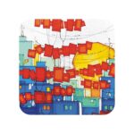 Artciti Home Customized Tea Coaster Design City Evening