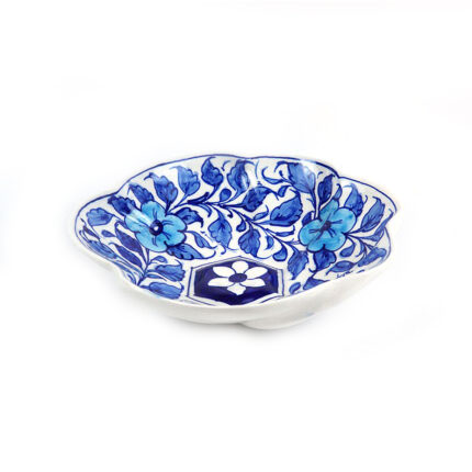 Blue Pottery Rose Dish