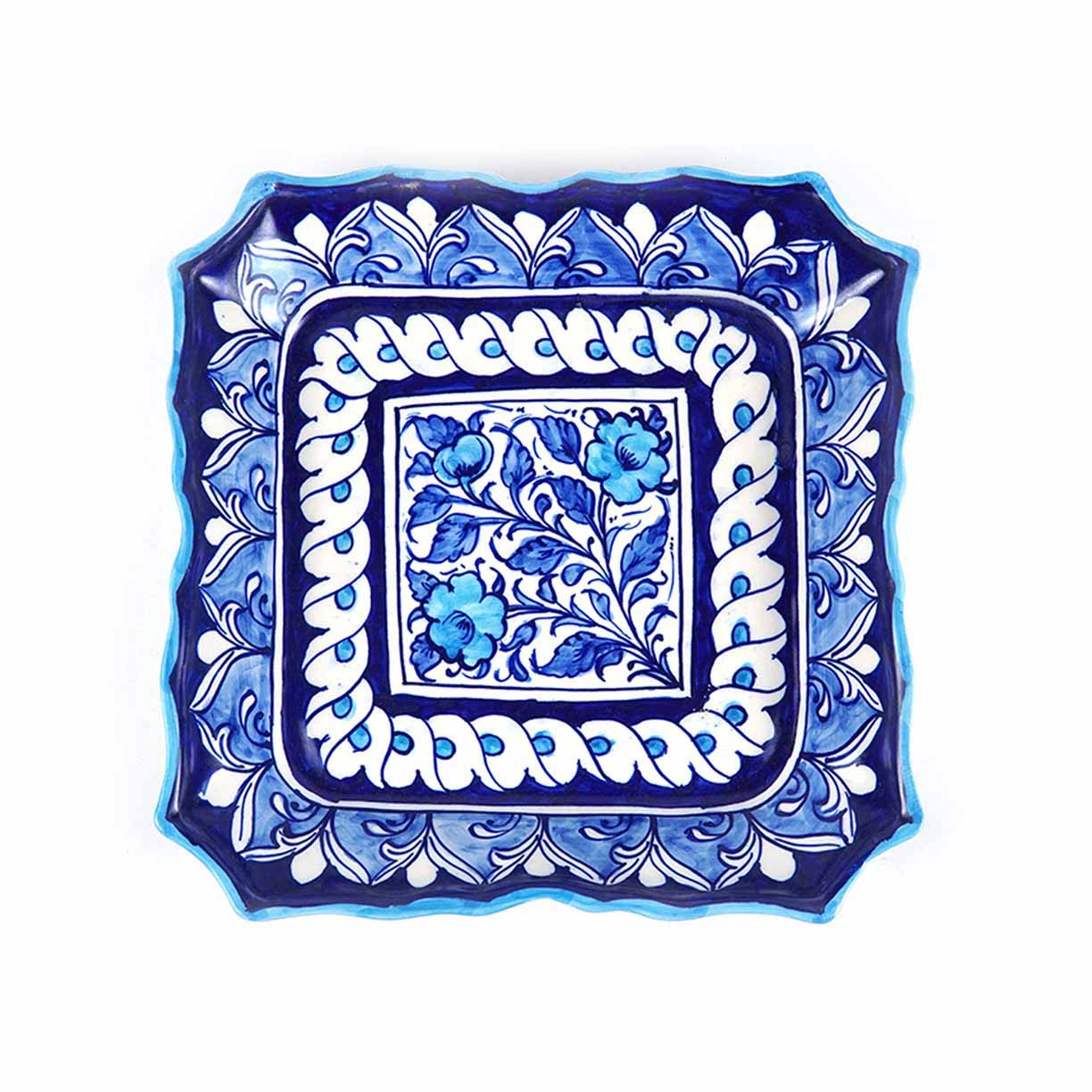 Blue Pottery Square Dish 2