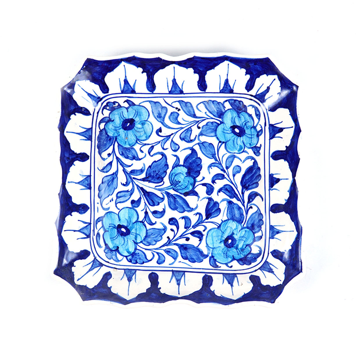 Blue Pottery Square Dish 3