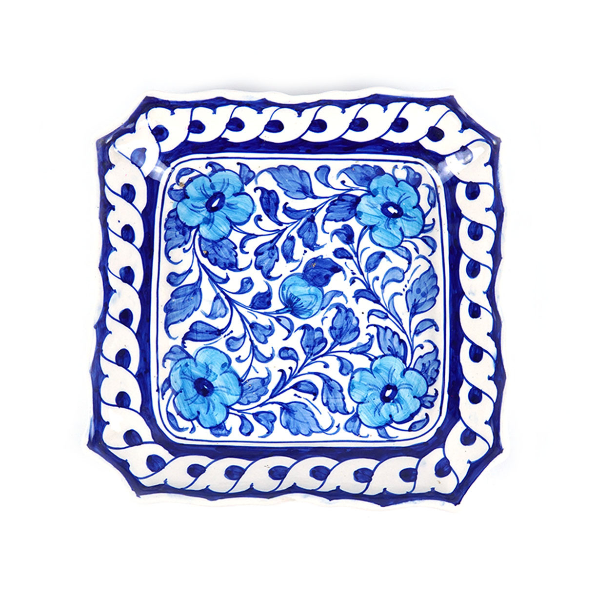 Blue Pottery Square Dish 4