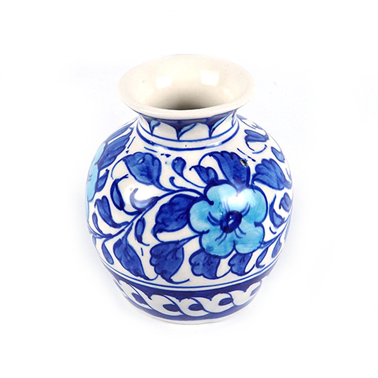 Blue Pottery Elephant Vase 1