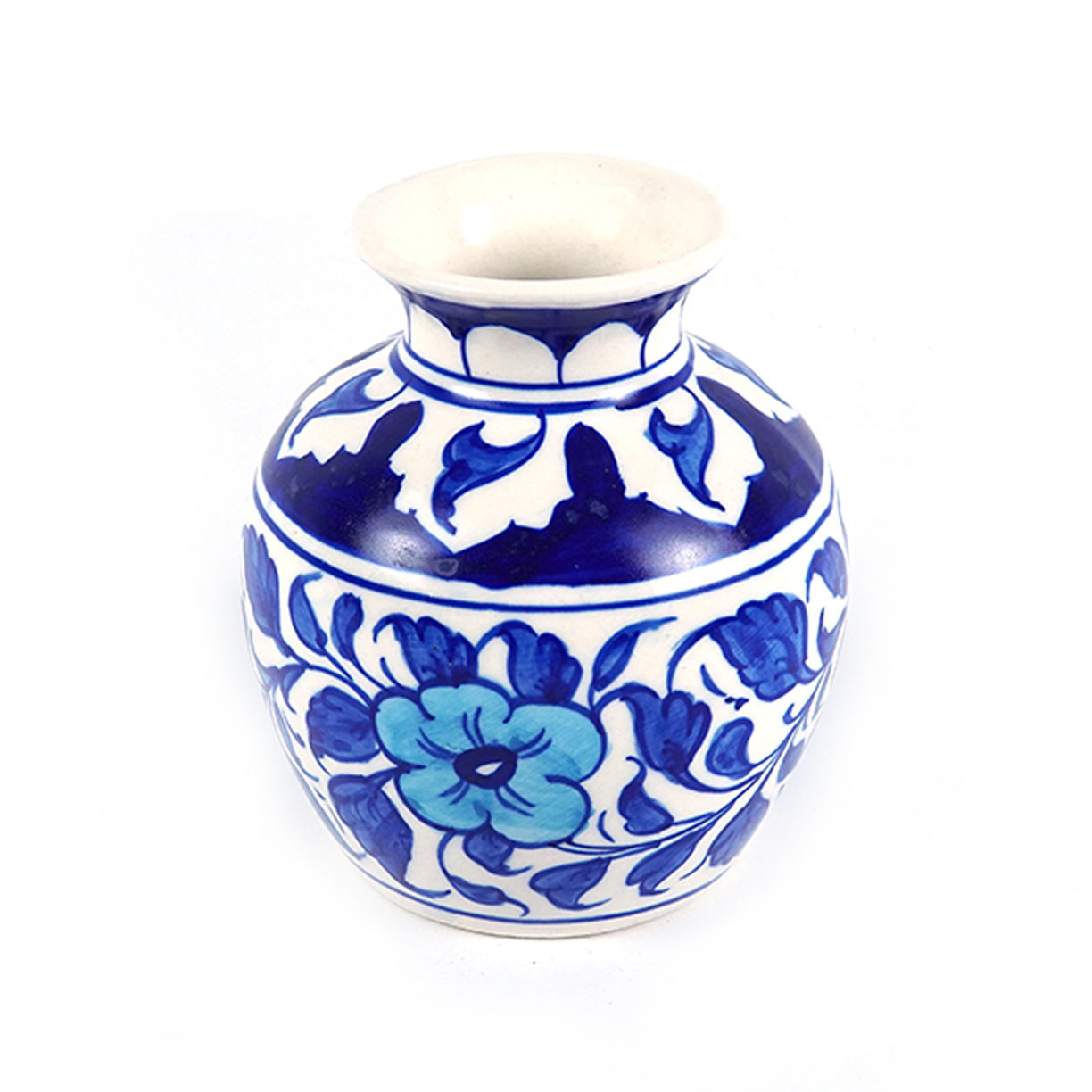 Blue Pottery Elephant Vase 2