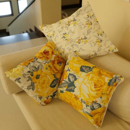 Yellow Rose Cushion Cover Set
