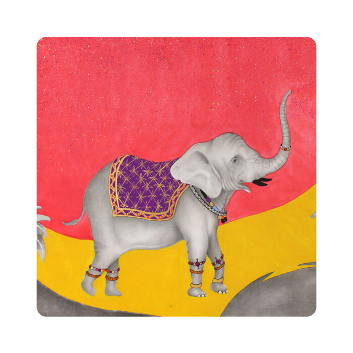 decorated elephant Acrylic Tea Coaster